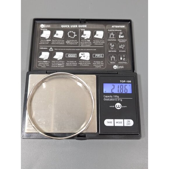 VTG HSB Harry S Bick Sterling Silver 925 Bangle Bracelet Stacking 8 in 21.86g - Picture 9 of 9